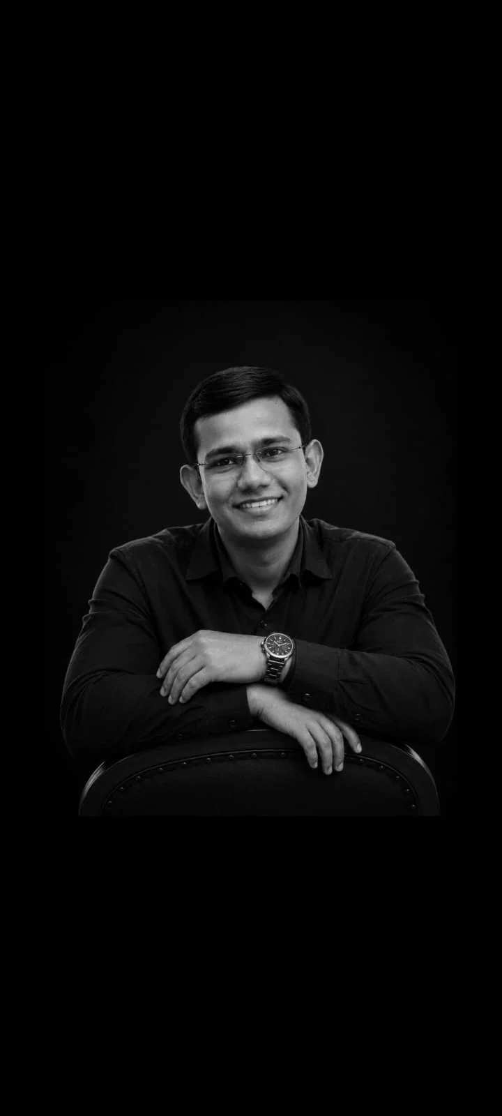 Rajput Aniruddhsinh black and white portrait