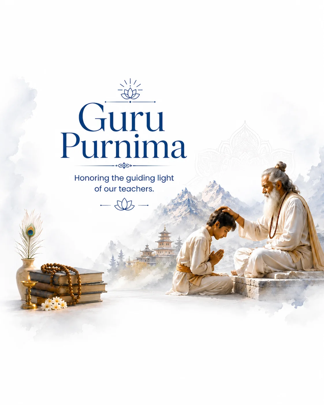Blue Guru Purnima social media design