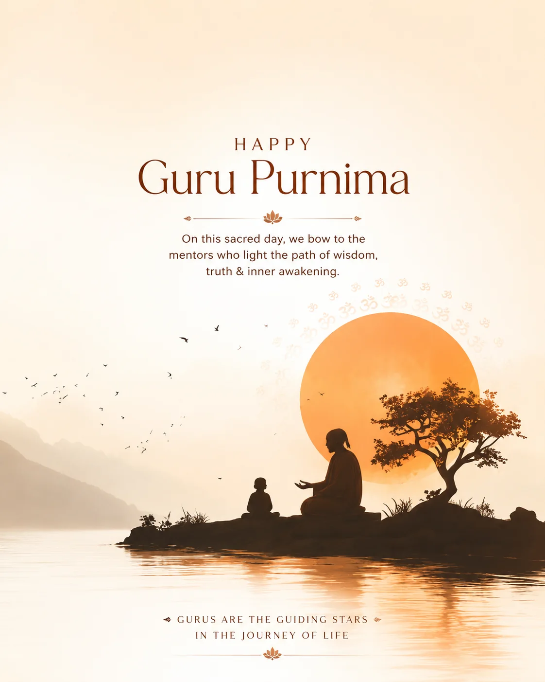 Orange Guru Purnima social media design