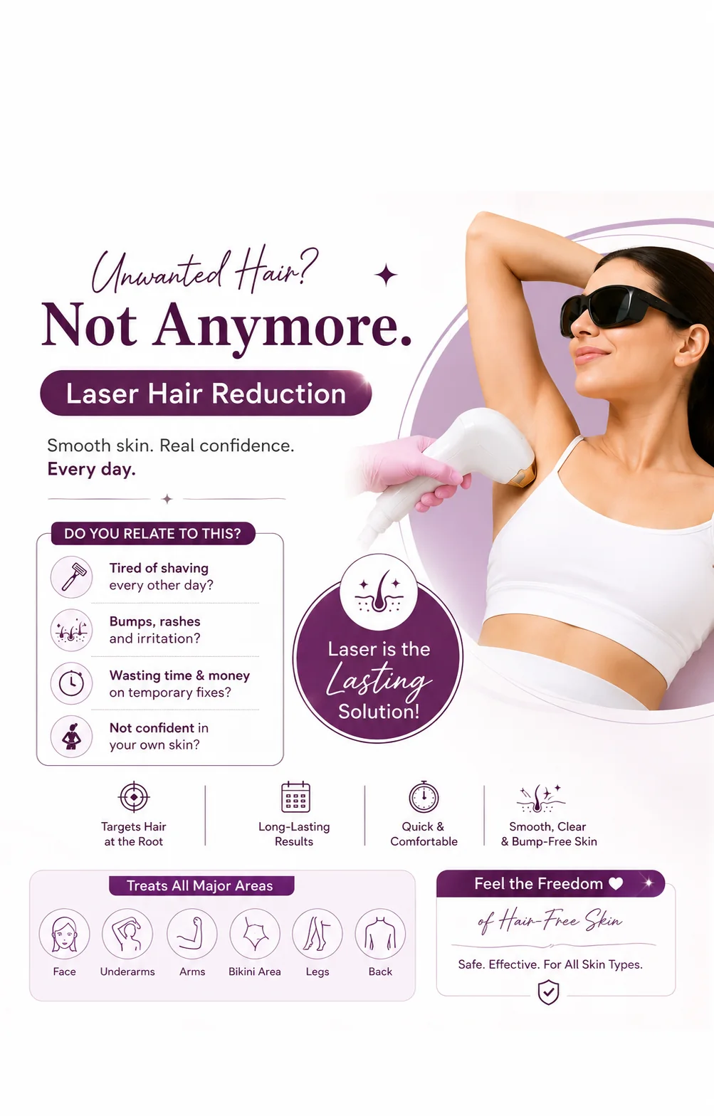 Laser hair reduction promotional design